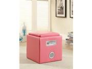 Reverb Cube Ottoman with Bluetooth Pink