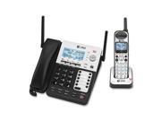 AT T SB67138 SynJ SB67138 DECT Cordless Phone Silver Cordless 4 x Phone Line Speakerphone Answering Machine Caller ID Backlight