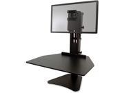 Victor DC300 High Rise Sit Stand Desk Converter 0 to 15.5 Height x 28 Width x 23 Depth Desktop Wood Laminate Steel Black