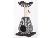 PetPals PP2581 Cat Contemporary Collection KING B W Paper Rope Condo with Peach