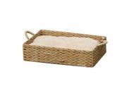 PetPals PP2123Z Natural Beds Collection Paper Rope Box Bed w Pillow for Cat