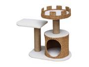 PetPals PP1134 Natural Collection CROWN Paper Rope Cat Condo w 2 Perch Levels