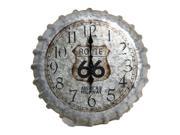 Taylor 98270 14.2 Metal Clock with Rt. 66 Bottle Cap Design Bold Vibrant