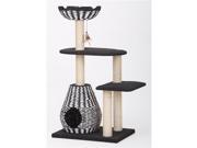 PetPals PP2582 Cat Contemporary Collection ACE Four Level B W Paper Rope Perch and Condo Lounger