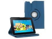 KIQ TM Dark Blue 360 Rotating Leather Case Pouch Cover Skin Stand for Kindle Fire HD 7