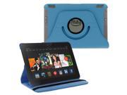KIQ TM Dark Blue 360 Rotating Leather Case Pouch Cover Skin Stand for Kindle Fire HDX 7