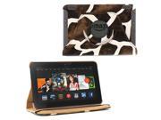 KIQ TM Giraffe 360 Rotating Leather Case Pouch Cover Skin Stand for Kindle Fire HDX 7