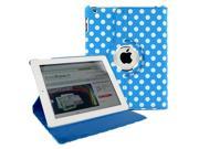 KIQ TM Polka Dot Light Blue 360 Rotating Leather Case Cover Skin Stand for Apple iPad Air 5th Gen