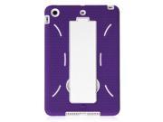 KIQ TM White in Purple Heavy Duty 2 in 1 Silicone Plastic Hybrid Case for Apple iPad Mini 2