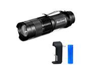 OxyLED MD20 Super bright 250 Lumen CREE LED Rechargeable Zoomable Flashlight Waterproof Focus Adjustable Torch for Camping Hiking or Outdoor Sports with Batter