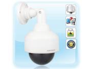 Outdoor Indoor Fake Dummy Dome Security Camera with Flashing Red LED White