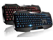 3 Color Illuminated Backlit USB Wired Programmable PC Gaming Keyboard
