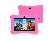 Quad Core Android Kids Tablet with Wifi and Camera and Games HD Kids Edition with Zoodles Pre Installed Black Shell with Pink Silicone Case US Plug Pink
