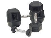 Body Solid Rubber Hex 5 50Lbs Dumbbell Set