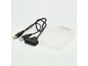 Dual USB 2.0 to SATA 15 7 Pin Data Cable 2.5 HDD Case For Mac OSX 10.6 and 10.9