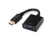 Black 1080P 20 Pin DP DisplayPort Male To 15 Pin VGA Female Adapter Cable Converter for Macbook ThinkPad PC Laptop Digital Monitor Projector Computers