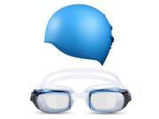 Patazon 100% Silicone Swimming Cap Swimming Goggles No Leaking Anti Fog UV Protection Swim Goggles for Adult