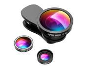 3 in 1 Fisheye Lens Plus Macro Lens Plus 0.4x Super Wide Angle Lens Camera Lens Phone Lens Kit for iPhone Samsung HTC etc