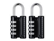 2 Pack Combination Lock 4 digit Padlock for School Gym Locker Luggage Suitcase Baggage Locks Filing Cabinets Toolbox Case Black