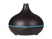 150ml Aromatherapy Essential OilDiffuser Wood Grain Humidifier with Cool Mist 14 Colors 3 Timer Setting Auto off Features Black