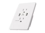 Rapid Charging Receptacle Power Outlet with 2-Port USB Wall Outlet & American Socket Rapid Charging Receptacle Power Outlet with 2-Port USB Wall Outlet & American Socket