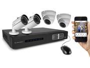 Amcrest 720P 4CH Tribrid IP HDCVI Video Security System Four 1.0 MP Weatherproof IP66 Bullet Dome Cameras 65ft IR LED Night Vision Long Distance Transmi