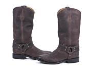 Frye Dark Brown Leather Wyatt Harness Boots Shoes 11 New