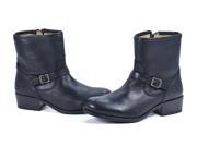 Frye Lynn Strap Short Black Leather Ankle Western Boot Fashion Shoes 9 New