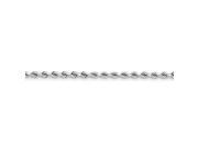 14k White Gold 8in 4mm Handmade D C Rope Chain Bracelet