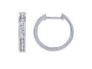 14K White Gold 0.49ct Shinning Channel Set Diamond Hinged Hoop Earring 14K White Gold 0.49ct Shinning Channel Set Diamond Hinged Hoop Earring