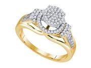 10K Yellow Gold 0.33ctw Glamorous Micro Pave Diamond Round Fashion Ring