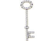 14K White Gold 0.50ctw Fancy Decorated Pave Diamond Fashion Key Pendant 14K White Gold 0.50ctw Fancy Decorated Pave Diamond Fashion Key Pendant