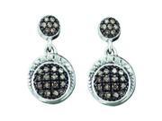 10K White Gold 0.25ct Glamorous Pave Brown Diamond Round Fashion Earring 10K White Gold 0.25ct Glamorous Pave Brown Diamond Round Fashion Earring