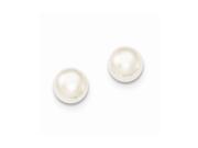 Sterling Silver 8 8.5m White Freshwater Cultured Pearl Button Pearl Stud Earrings. 8.5MM