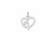 Sterling Silver Synthetic CZ Double Heart Pendant