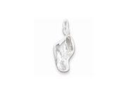 Sterling Silver Polished Baby Shoe Charm (1IN long x 0.4IN wide) Sterling Silver Polished Baby Shoe Charm (1IN long x 0.4IN wide)