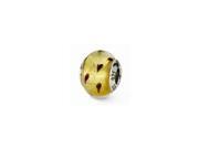 Sterling Silver Reflections Gold-tone/Brown Italian Murano Bead Charm Sterling Silver Reflections Gold-tone/Brown Italian Murano Bead Charm