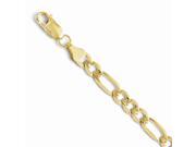 10K Yellow Gold 8in 6.00mm Concave Figaro Bracelet