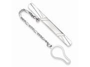 Sterling Silver Rhodium Plated Engravable Tie Clip