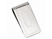Mens Rhodium Plated Stainless Steel with Engraveable Area Money Clip