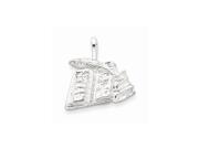 Sterling Silver Books with Quill Charm (0.9in) Sterling Silver Books with Quill Charm (0.9in)