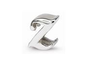 Sterling Silver Polished Reflections Letter Z Script Bead Sterling Silver Polished Reflections Letter Z Script Bead