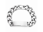 Stainless Steel Engravable Polished ID Bracelet 9in long