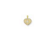 10K Yellow Gold & Rhodium Plated Heart Pendant 10K Yellow Gold & Rhodium Plated Heart Pendant