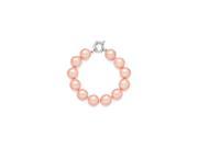 Sterling Silver 7.5in Majestik 14 15mm Pink Shell Pearl Hand Knotted Bracelet