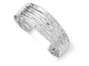 Sterling Silver 7in Textured Cuff Bangle Bracelet