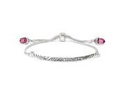 Sterling Silver Pink Swarovski Elements Briolette Adjustable Bracelet