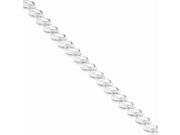 Sterling Silver Diamond Cut Fancy Link 7.5in Bracelet