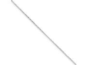 Sterling Silver 10in 1.05mm Square Beaded Chain Anklet