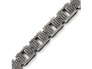Stainless Steel 8.75in Brushed w Synthetic CZ Bracelet